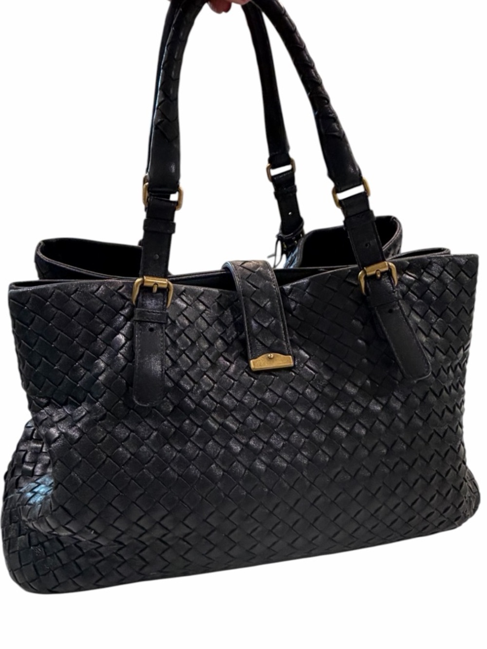 Bottega Veneta Black Intrecciato Nappa Leather Roma Tote Bag - Picture 3 of 17